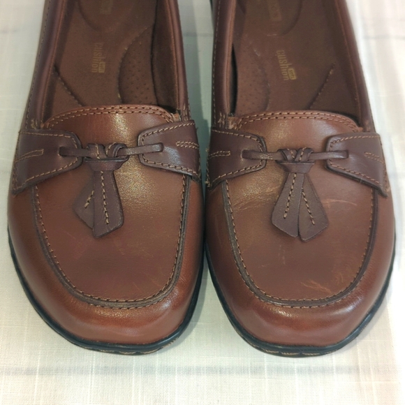 Clark's Loafers comfort shoe women's size 8 wide, brown leather - Picture 7 of 10